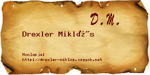 Drexler Miklós névjegykártya
